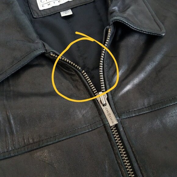 Chereskin Exterior Soft Leather Jacket LARGE Mens FLAWS Quilted Lining 48" Chest - Picture 6 of 16